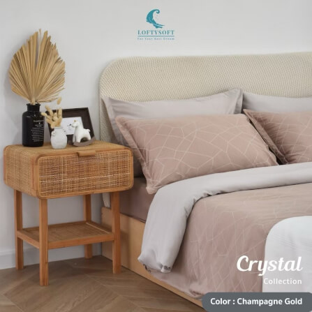 ชุดผ้าปูที่นอน 3.5 ฟุต 2 ชิ้น LOFTYSOFT Crystal Collection - Champagne Gold SET A_1